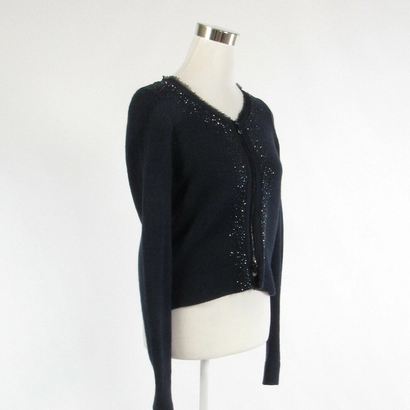 Martin and Osa Zip Up Alpaca Wool Cardigan with Sparkly Trim - Picture 2 of 15